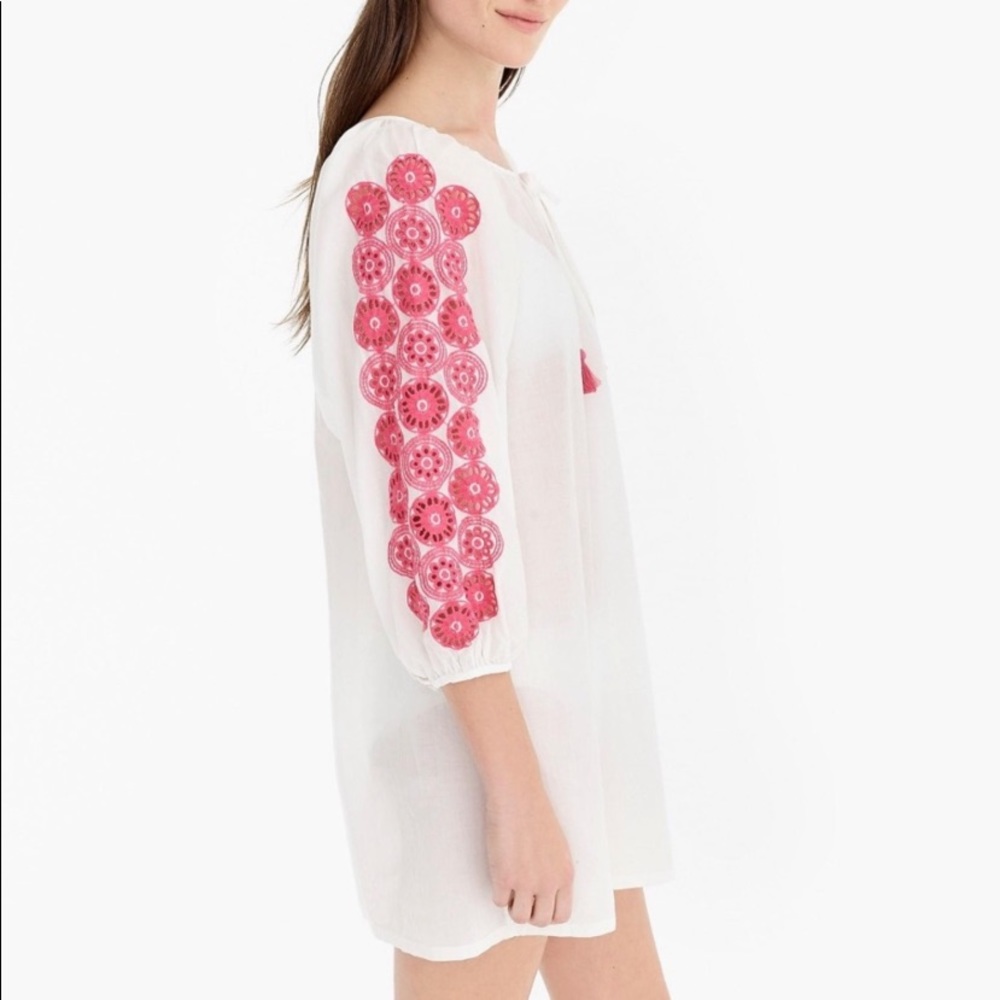 NWOT J Crew White Eyelet Sleeve Beach Coverup XS